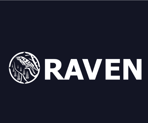 RAVEN Trust logo on a black background